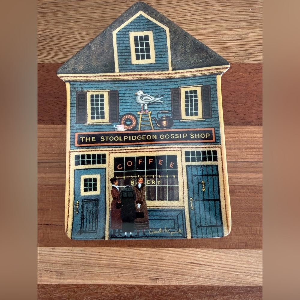 Charles Wysocki Collector Plate “The Stoolpidgeon Gossip Shop”